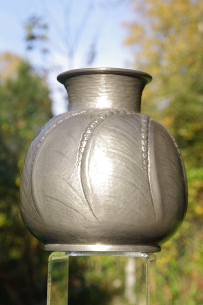 Art nouveau pewter vase